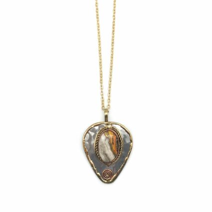 Mixed Metal and  Bumblebee Jasper Stone Pendant