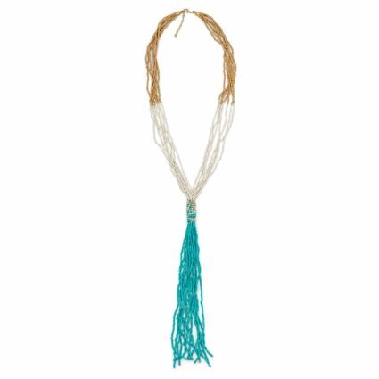 Sachi Island Waterfalls Necklace - Long Turquoise Tassel