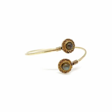 Tanvi Collection Bangle Bracelet - Gold and Labradorite