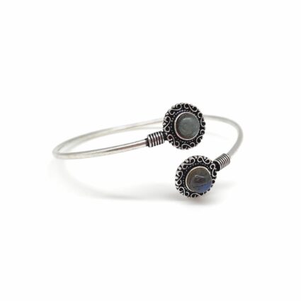 Tanvi Collection Bangle Bracelet - Silver and Labradorite