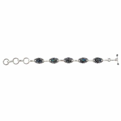 Tanvi Silver Link Bracelet - Labradorite Marquise
