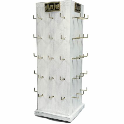 White All-In-One Four Sided Wooden Spinner Display