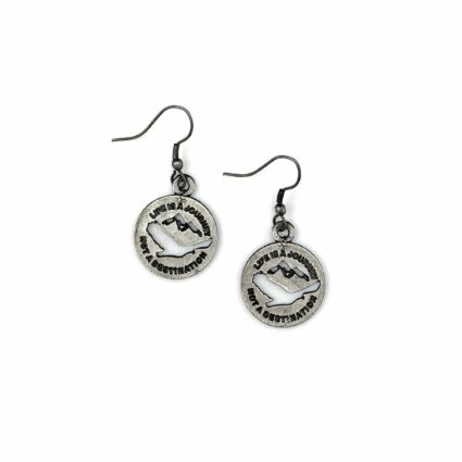 Pewter Earrings - Life Is A Journey Not A Destination