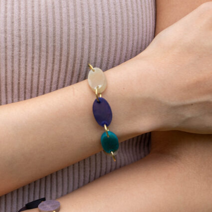Omala Azure Coast Collection Bracelet - Small Ovals with Toggle Clasp