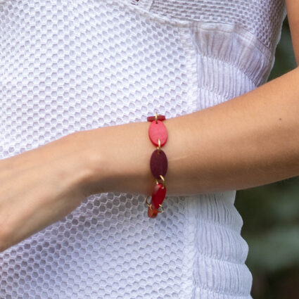 Omala Rosy Cheeks Collection Bracelet - Small Ovals with Toggle Clasp