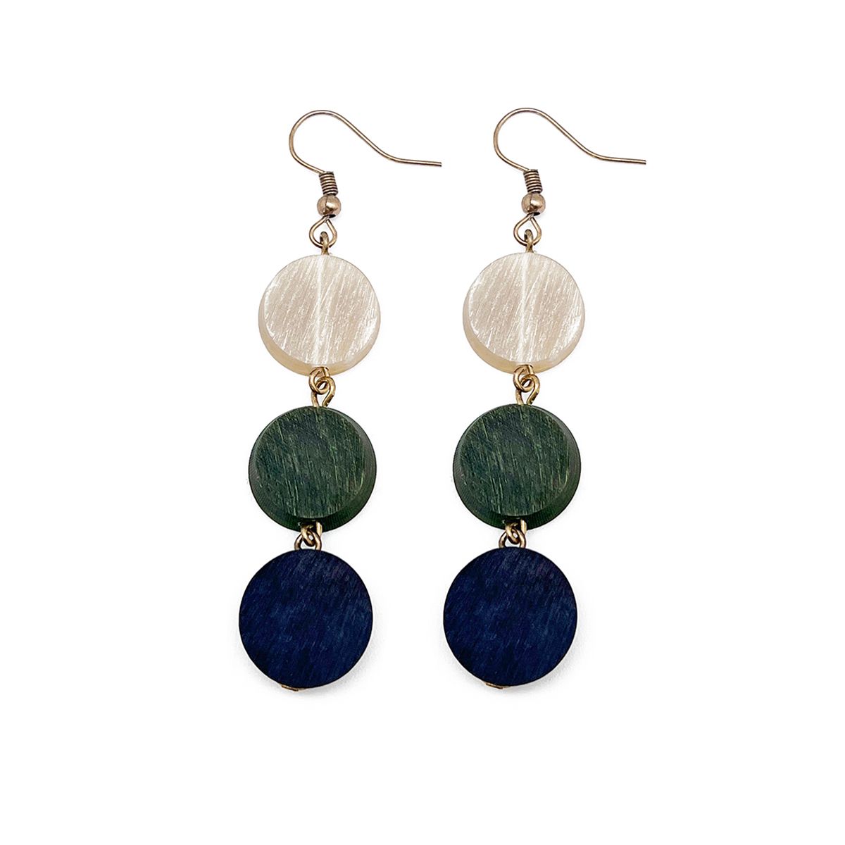 Omala Misty Greens Collection Earrings - Small Circles