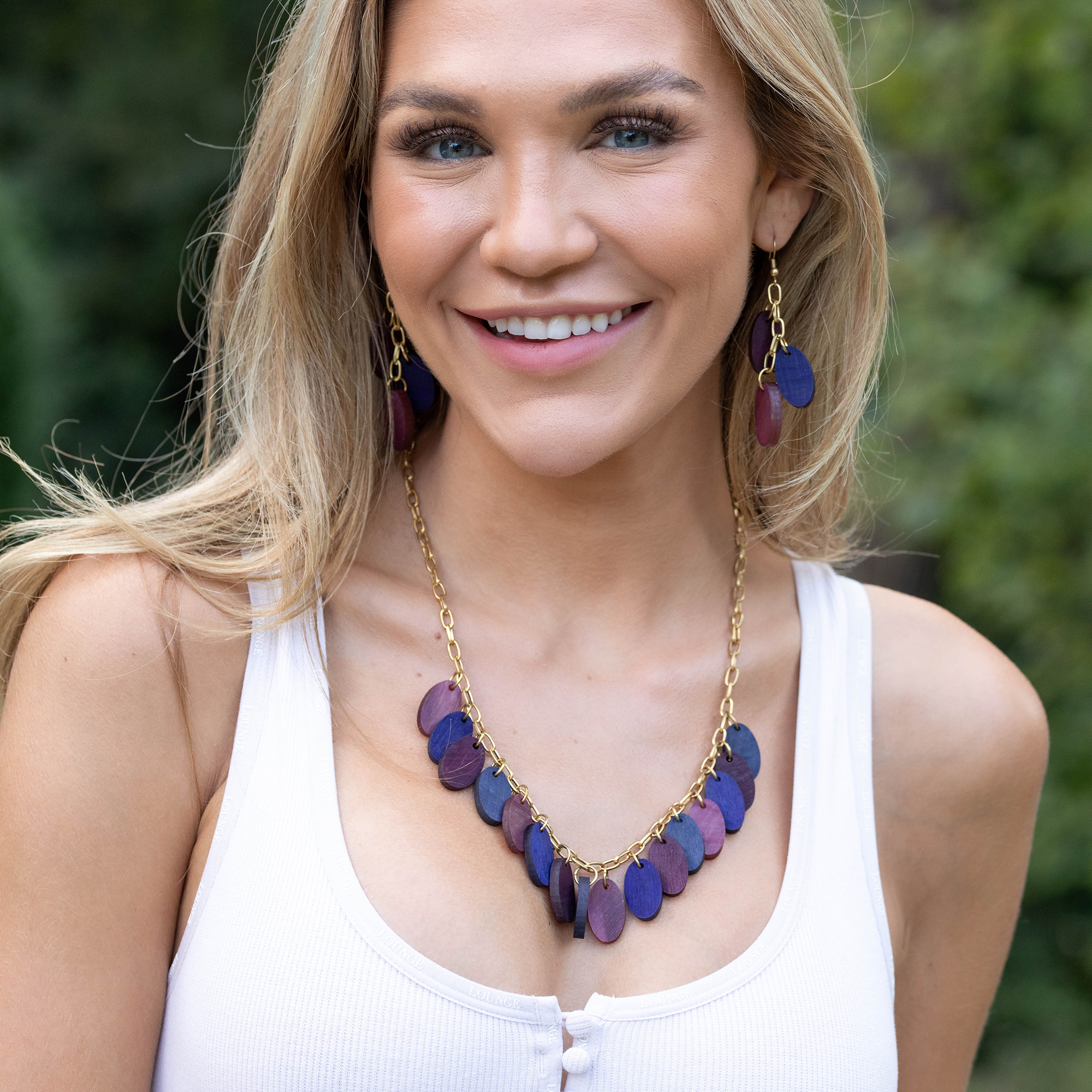 Omala Heliotrope Necklace - Small Ovals on Chain