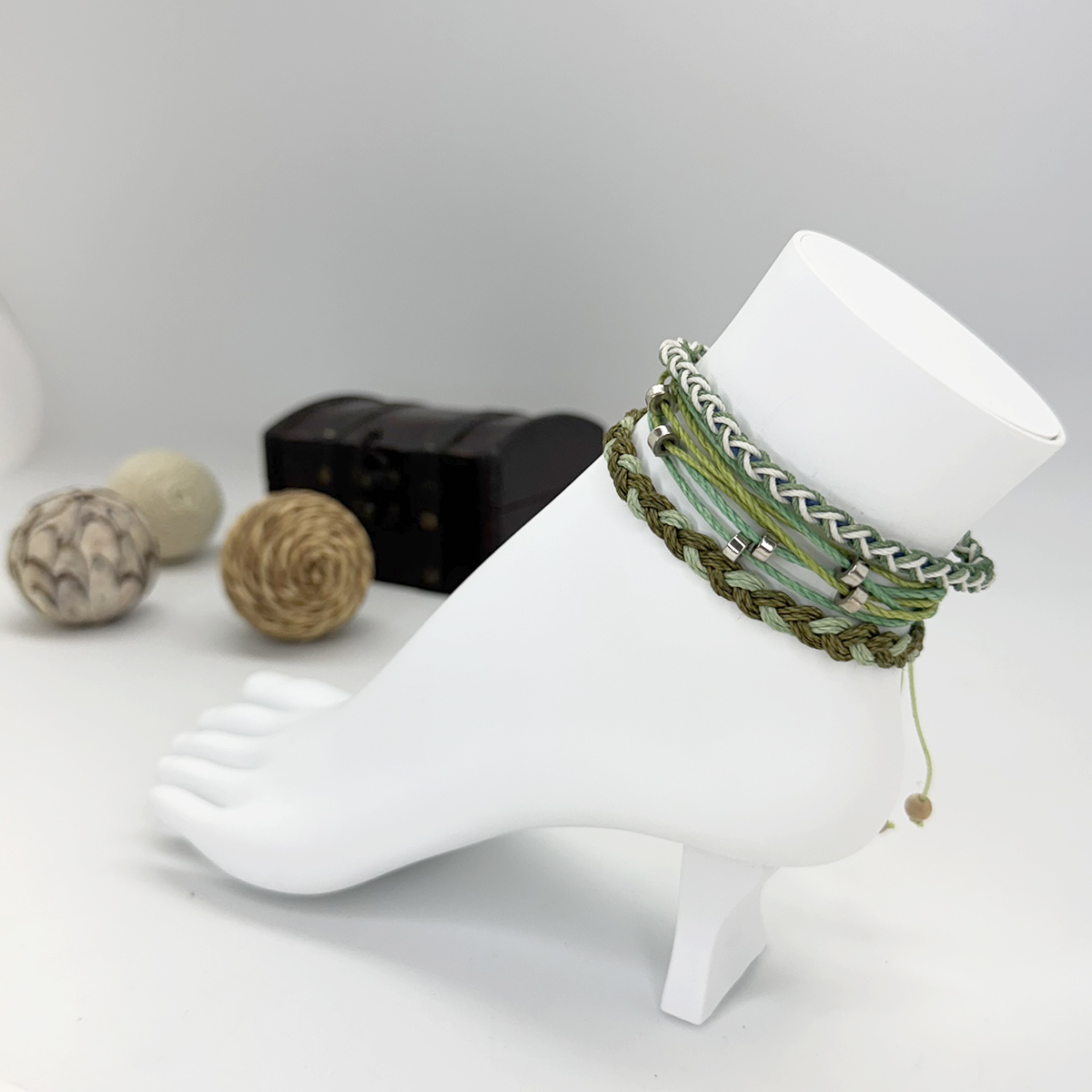 Weave & Wander Forest Trail Trio Anklet