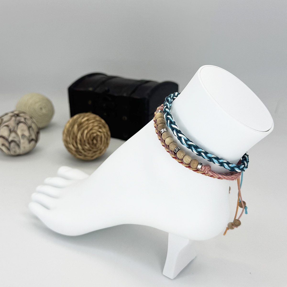 Weave & Wander Peach Horizon Trio Anklet