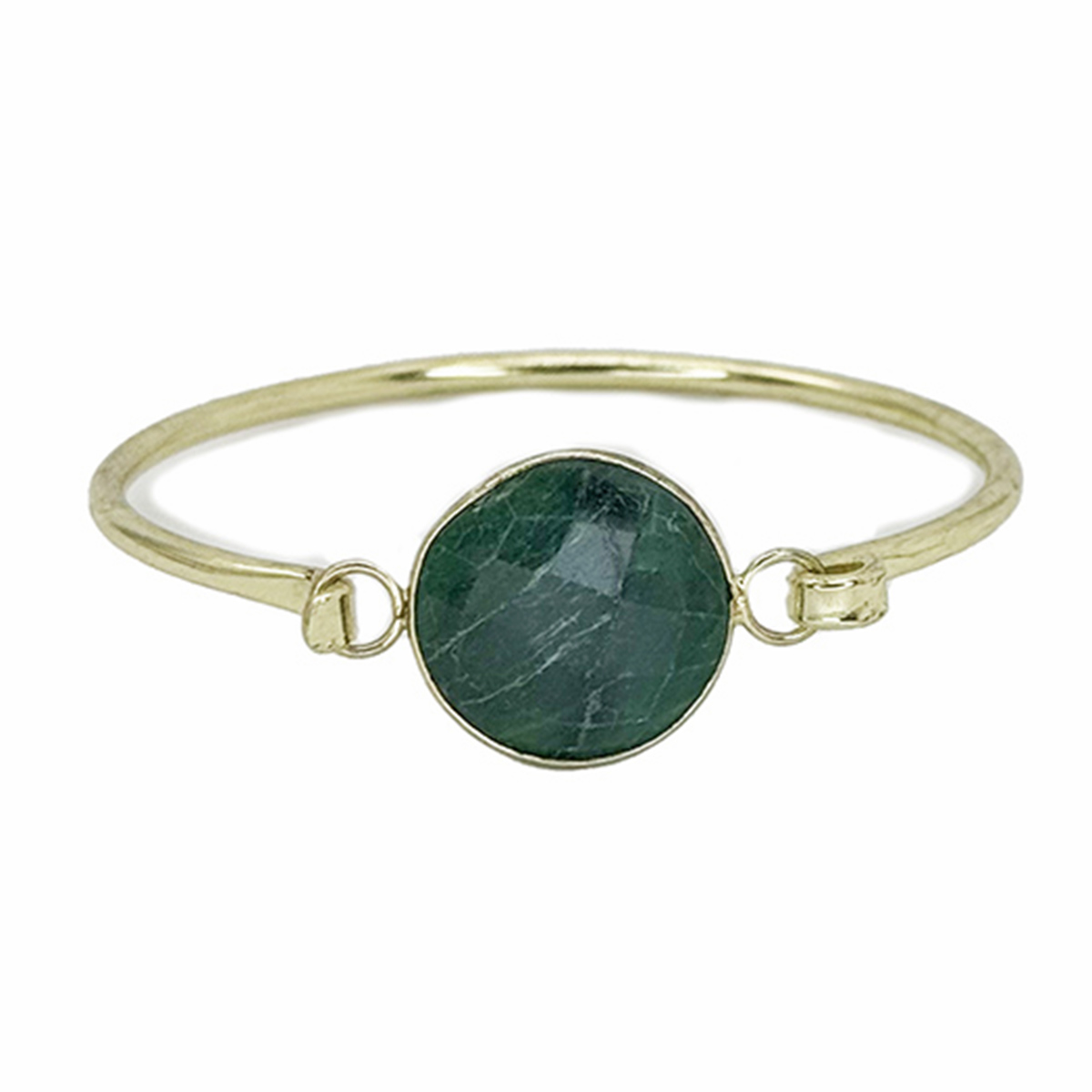 Gold Plated Bracelet with Semi-Precious Stone - Mica Green