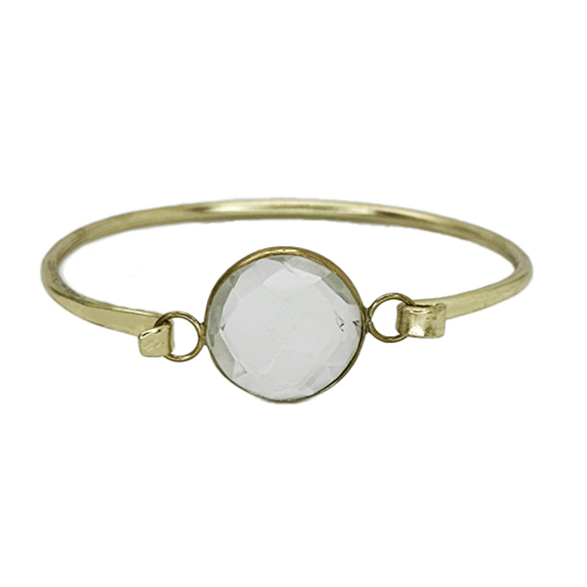 Gold Plated Bracelet with Semi-Precious Stone - Quartz