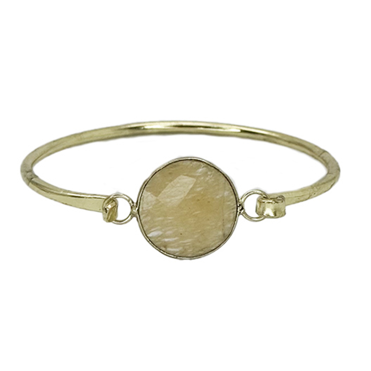 Gold Plated Bracelet with Semi-Precious Stone - Yellow Aventurine
