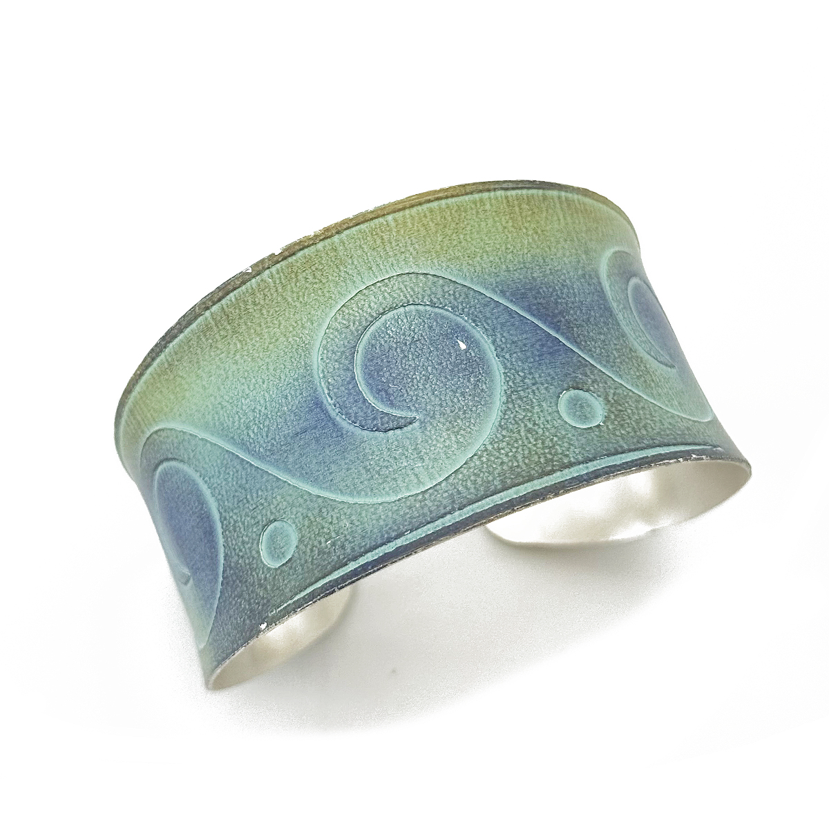 Handcrafted Green & Blue Ocean Wave Patina Bracelet