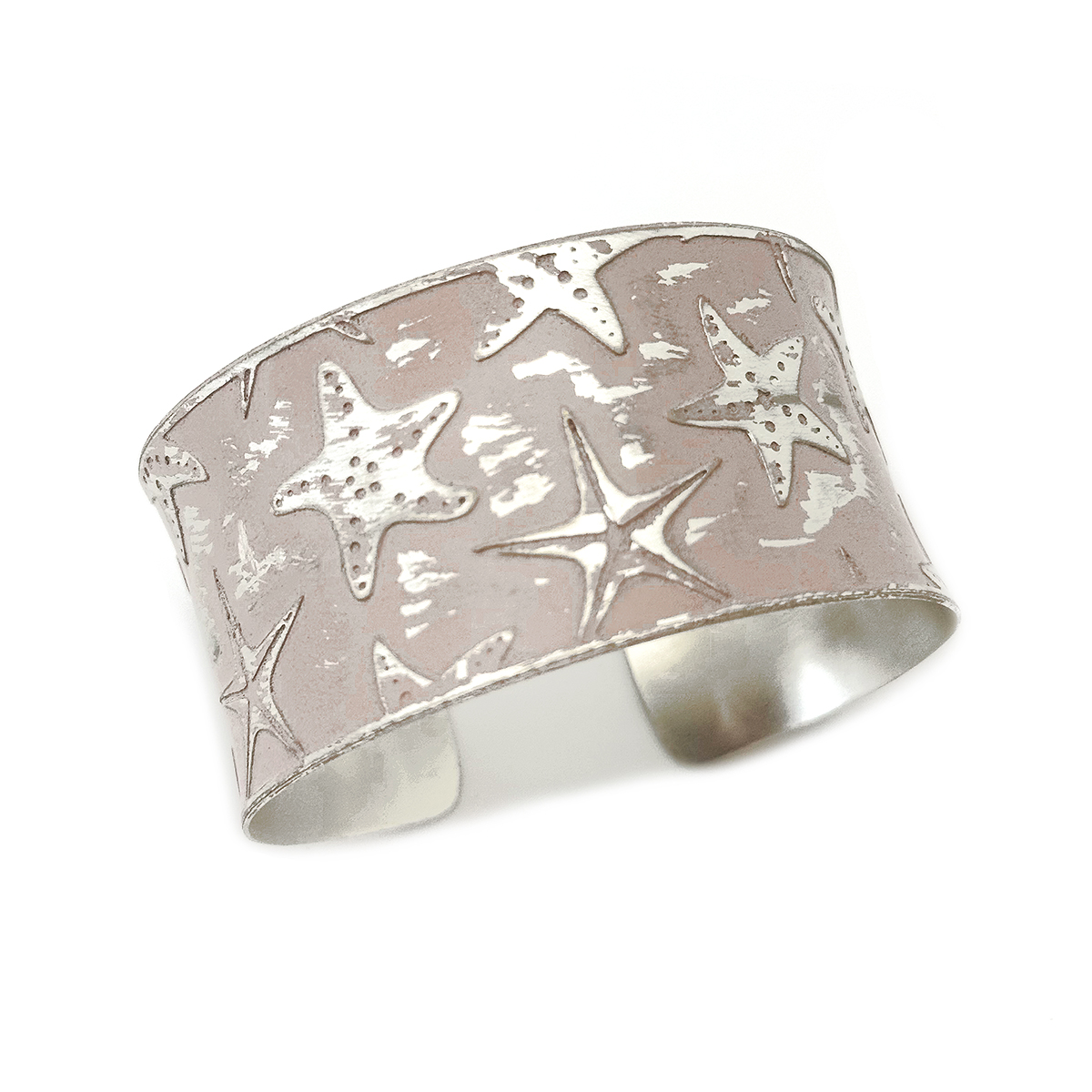 Handcrafted Light Pink Starfish Patina Bracelet