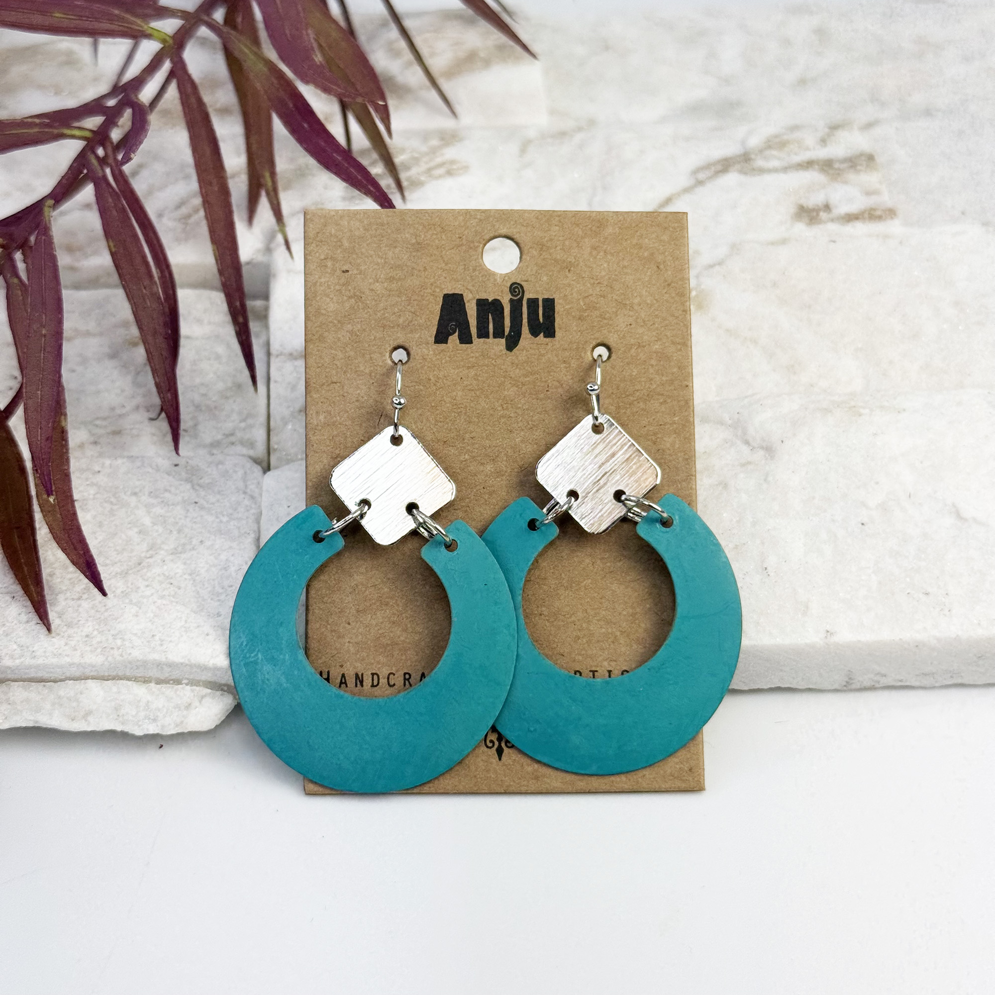 Handcrafted Turquoise Patina Earrings