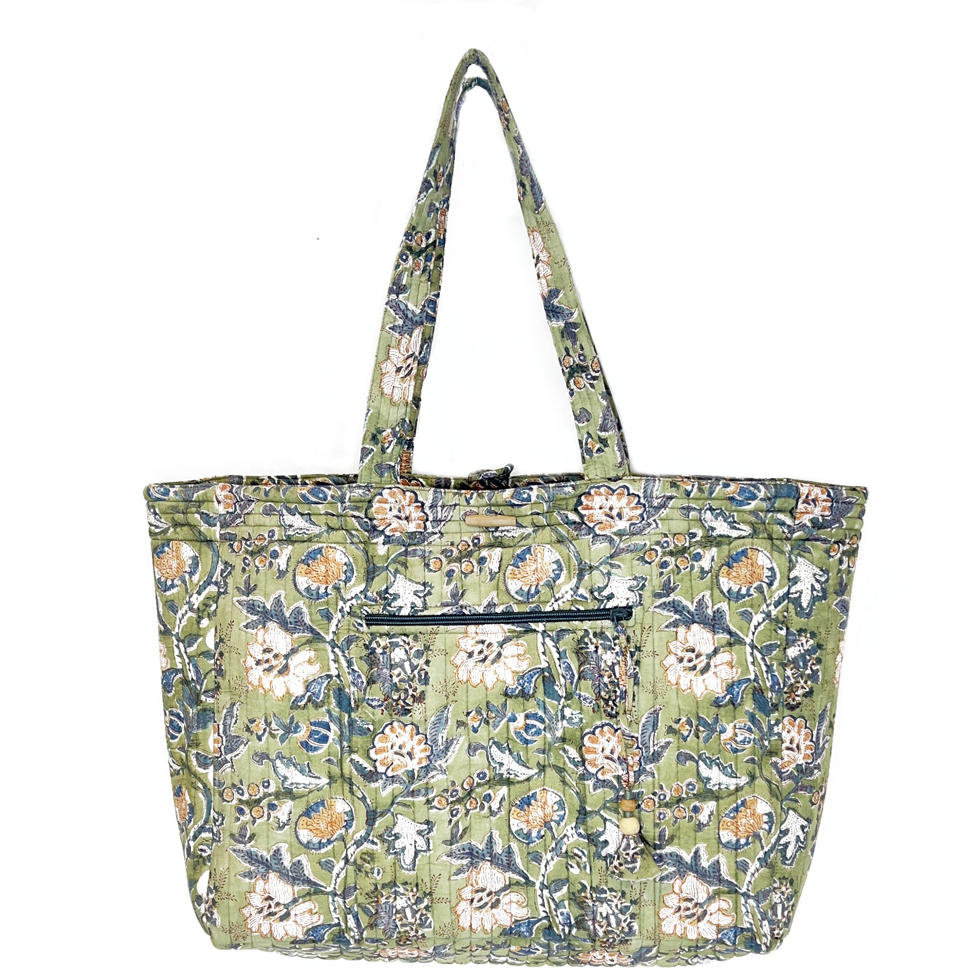 Serenity Block Printed Market Tote Bag