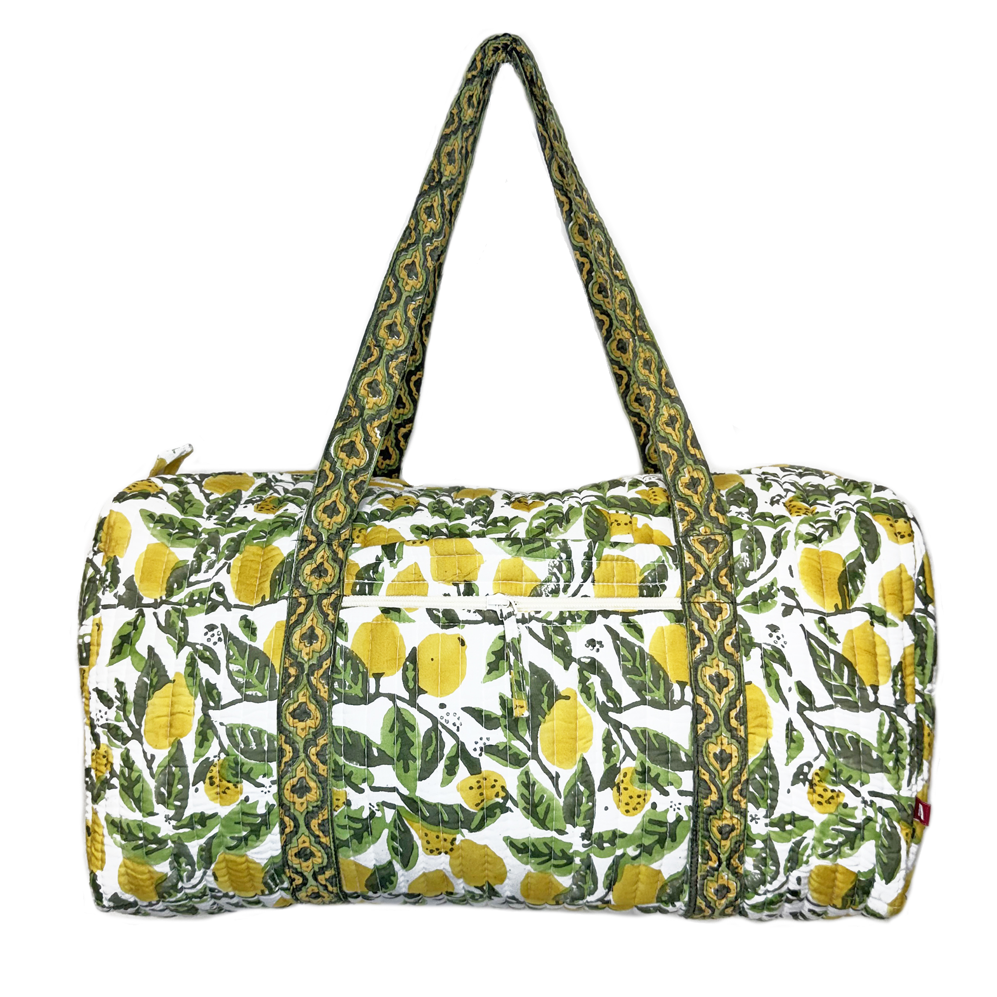 Lemon Grove Block Printed Duffle Bag