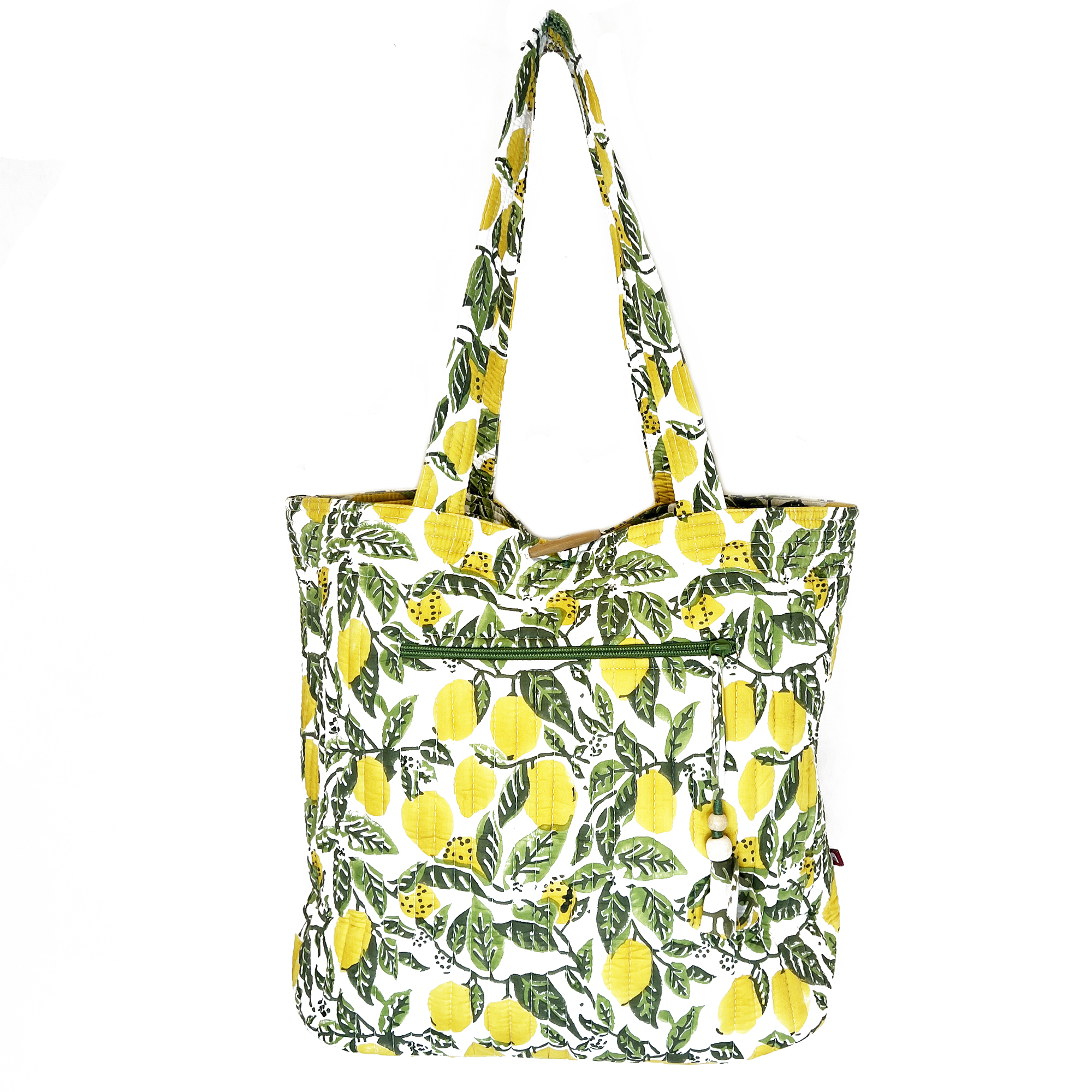Lemon Grove Block Printed Shopper Tote