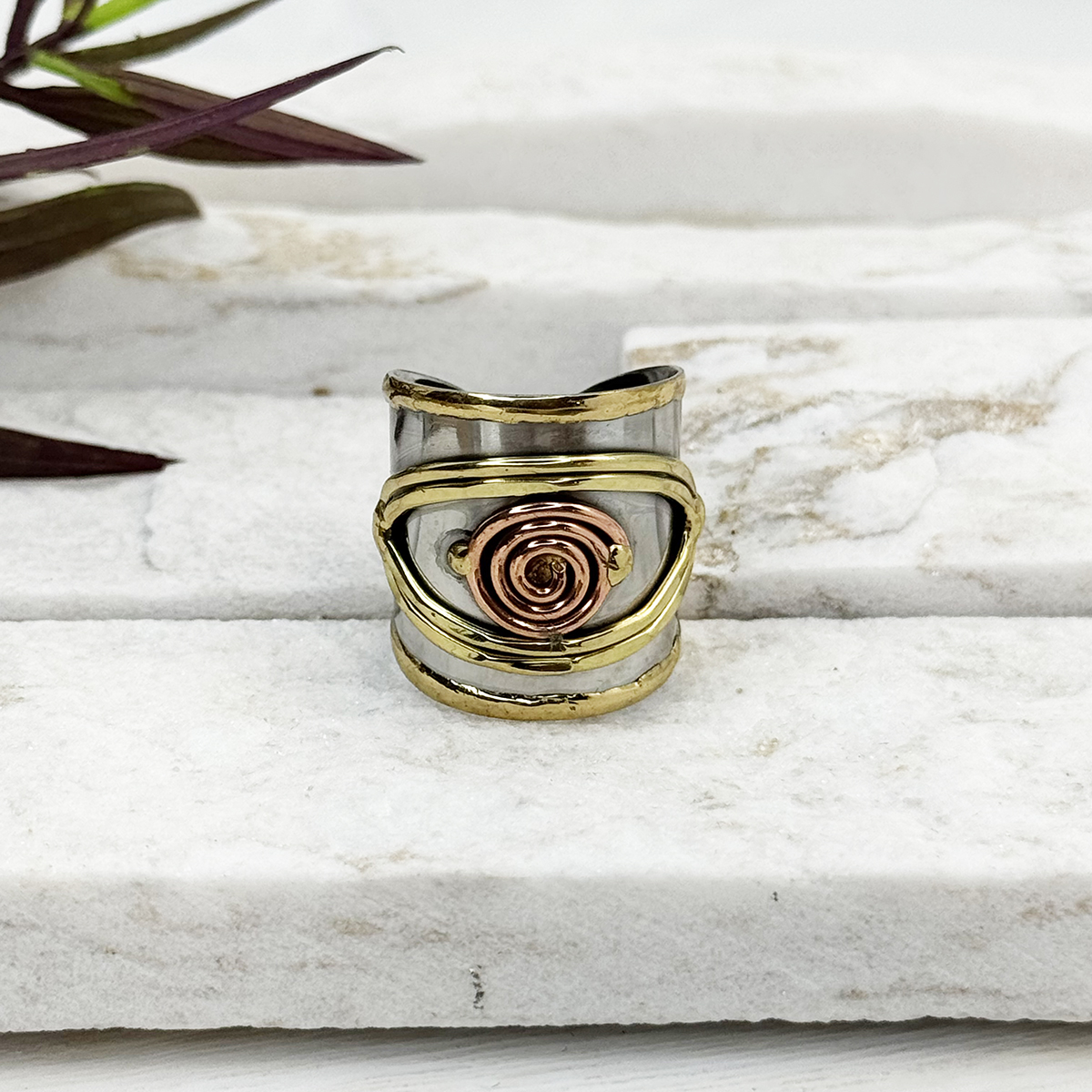 Handcrafted Mixed Metal Eye Ring