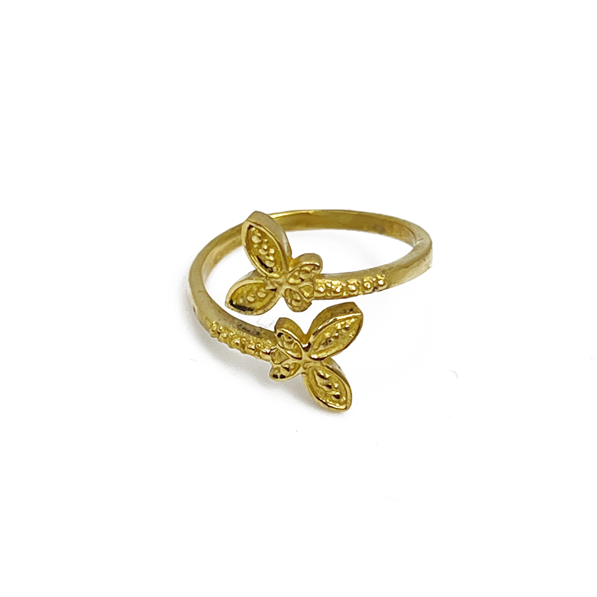 Handcrafted Gold Plated Brass Butterfly Bypass Ring
